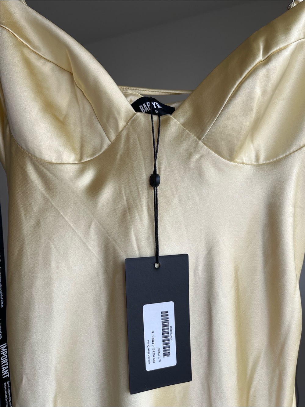 BABYBOO - Asterin Maxi Dress - Satin Evening Gown in Pale Gold - Picture 6 of 6